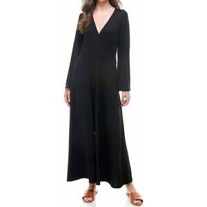 NEW LOVING PEOPLE deep v neck dressy jumpsuit in black